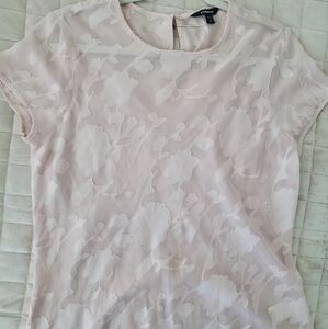 Express Floral Embossed Pink Top